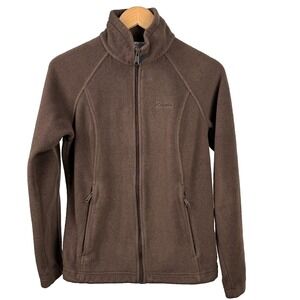 Columbia Jacket Womens Medium Brown Fleece Full Zip Hiking Outdoor Warm Layer